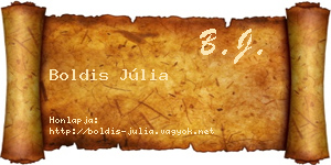 Boldis Júlia névjegykártya